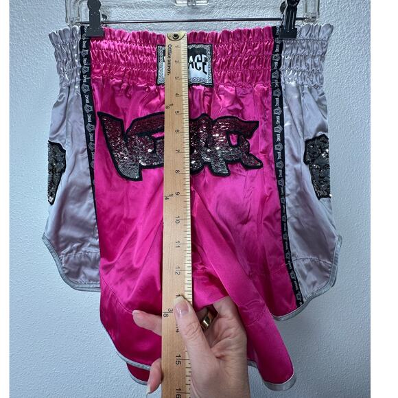 Versace Muay Thai Boxing Shorts Pink Silver Versace Medusa Patch 50 / L - Picture 16 of 16